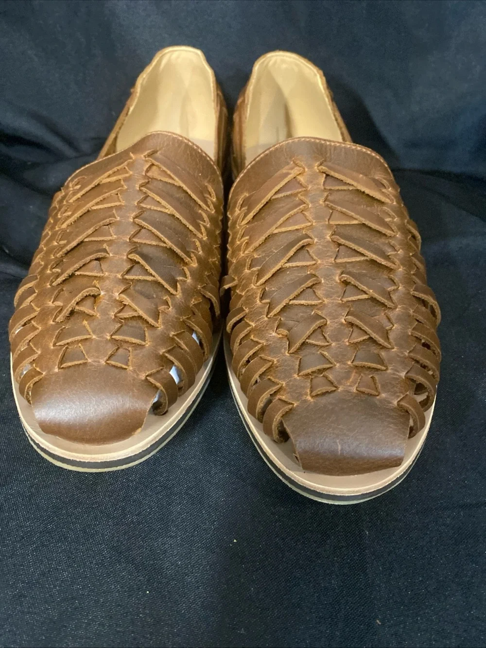 Nisolo Brown Woven Huarache Flats